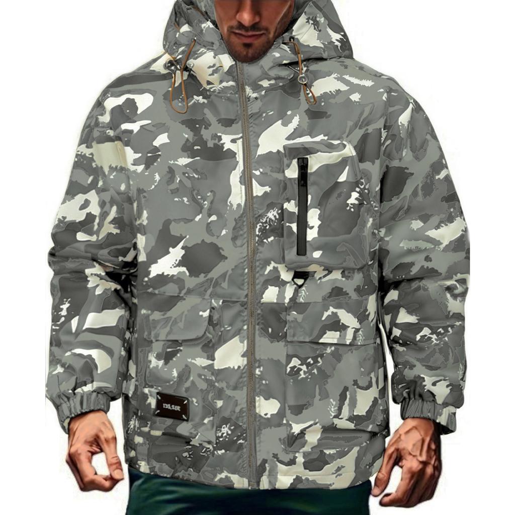 Men's Hooded Camouflage Jacket, Fashionable Jacket