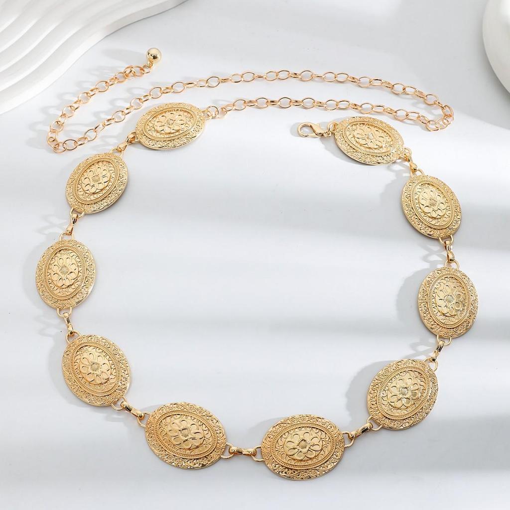 Bohemian Ethnic High-End Metal Waist Chain Belt for Women - Retro, Versatile Fashion Accessory