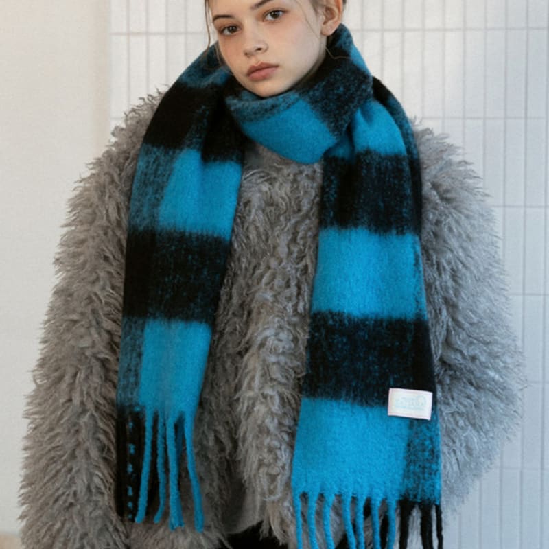 TATIANA Blue Board Wool Blended Muffler MF8129 2 Colors