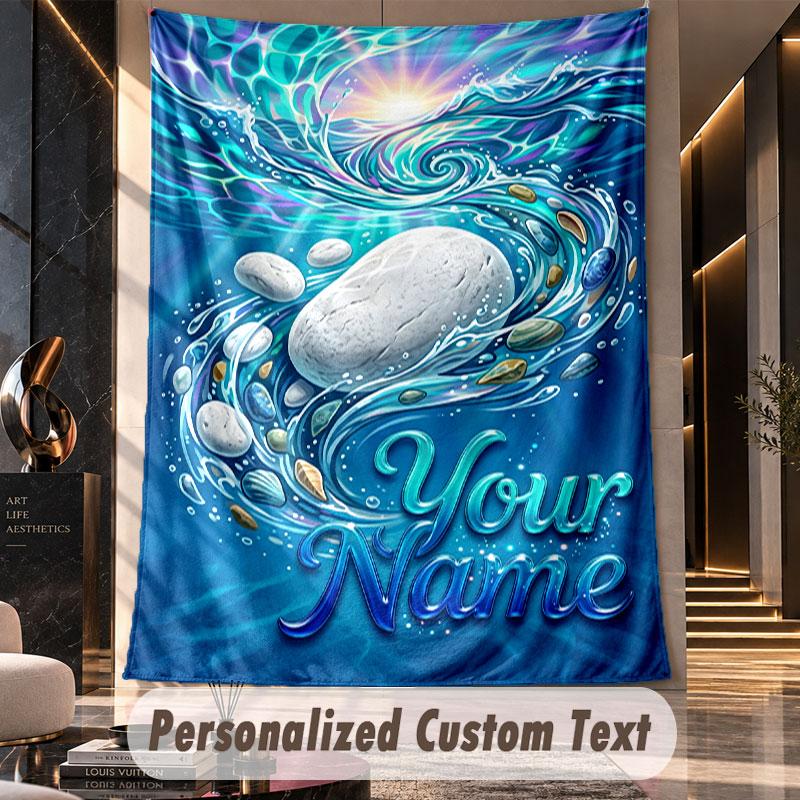 Ocean Mermaid (153) Theme Custom Tapestry Personalized Custom Name Text Wall Hanging Tapestry Home Decor Background Cloth