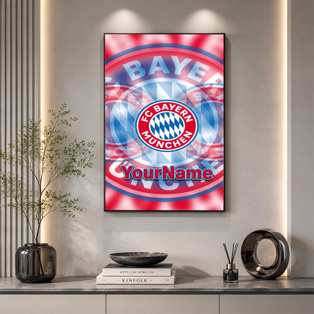 Bayern Munich Customize Your Name Diamond Painting Round Diamond Diy Frameless Holiday Artwork Suitable For Home Office Wall Decoration