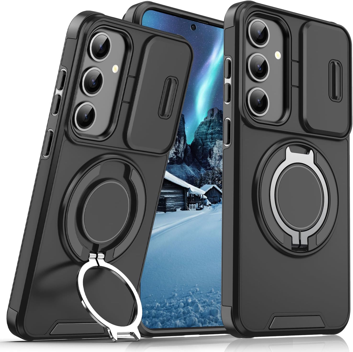 

Phone Case For Samsung Galaxy S26+ Plus Case with Stand, Heavy Duty Shockproof Phone Case чёрный