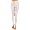 Damen Glänzende Open-Crotch Steg-Leggings Dehnbar Glatt Mittlere Taille Elastischer Bund Skinny Hosen