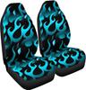 Set di Coprisedili per Auto Stampati con Fiamma Blu per Donna 2 Pezzi Protezione Sedile Anteriore Auto Accessori Interni Auto Universali Completo