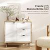 Sideboard, Door, 3 Drawers, Adjustable Shelf, 80 x 35 x 77 cm, White and Oak