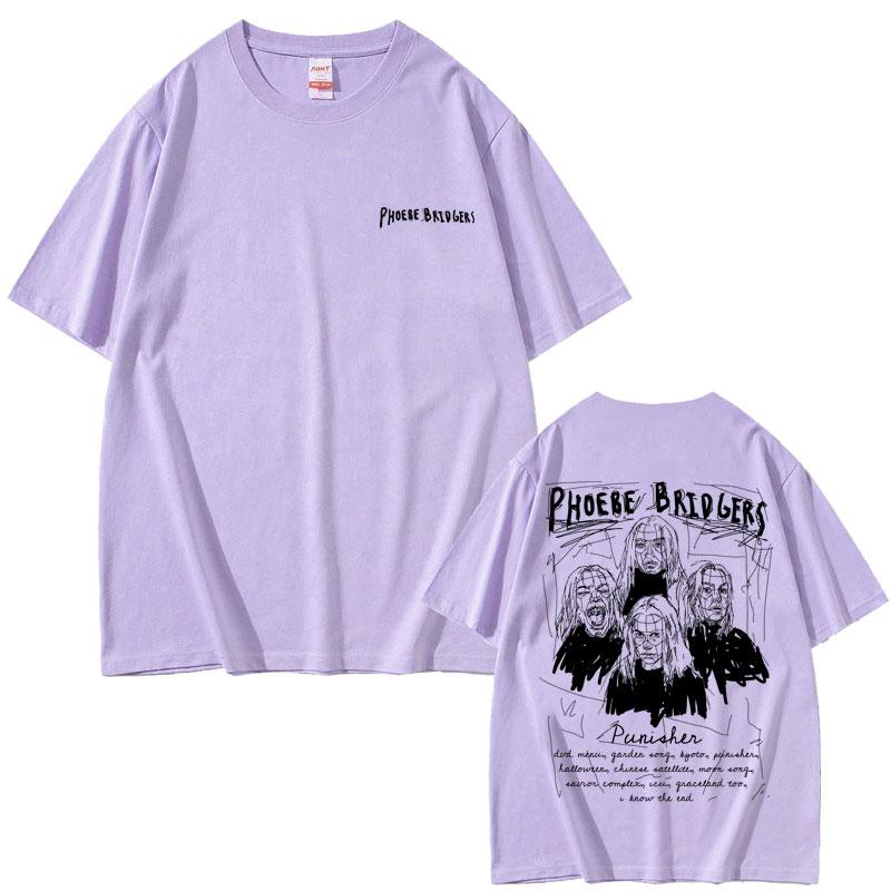 Singer Phoebe Bridgers Punisher Graphic Tshirts Unisex Womens Fashion Oversized T Shirts Unisexs Casual Cotton Short Sleeve Tshirt