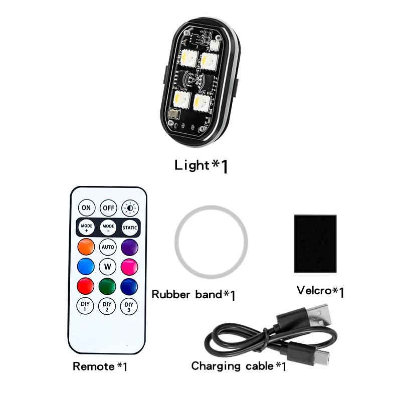 Wireless LED Strobe Lights With Remote Control 8 Colors Waterproof Anti-Collision Warning Light for Motorcycle Car Aircraft Bike