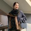 Cute pattern scarf, warm in winter, cute cat imitation cashmere scarf, female, short beard shawl, scarf dual-purpose