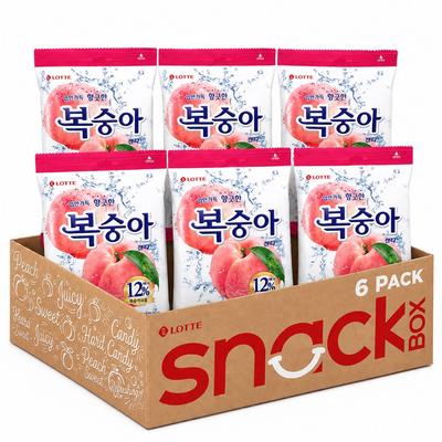 Lotte Peach Flavored Hard Candies 153g 6pack