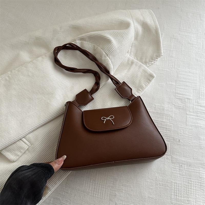 

Internet celebrity small bag women 2025 new fashion high sense shoulder bow crossbody versatile underarm bucket bag