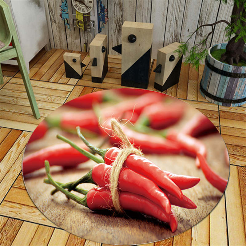 Novelty and Horror Printed Round Floor Mats Decorate the Doormat and Floor Mat of a Room At Home