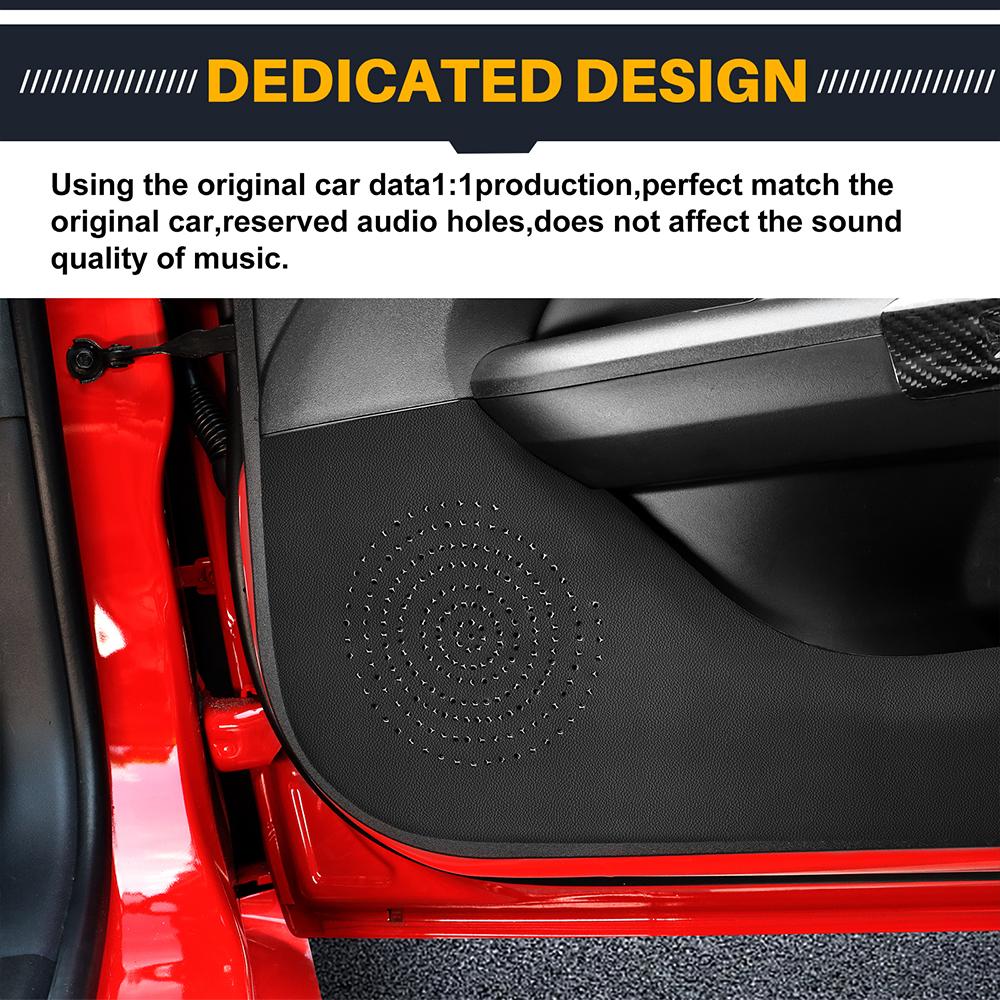 Door Protect Sticker For Ford Mustang 2024 2025 Anti-kick Pad Suede Leather Carbon Car Door Protection Edge Interior Accessories