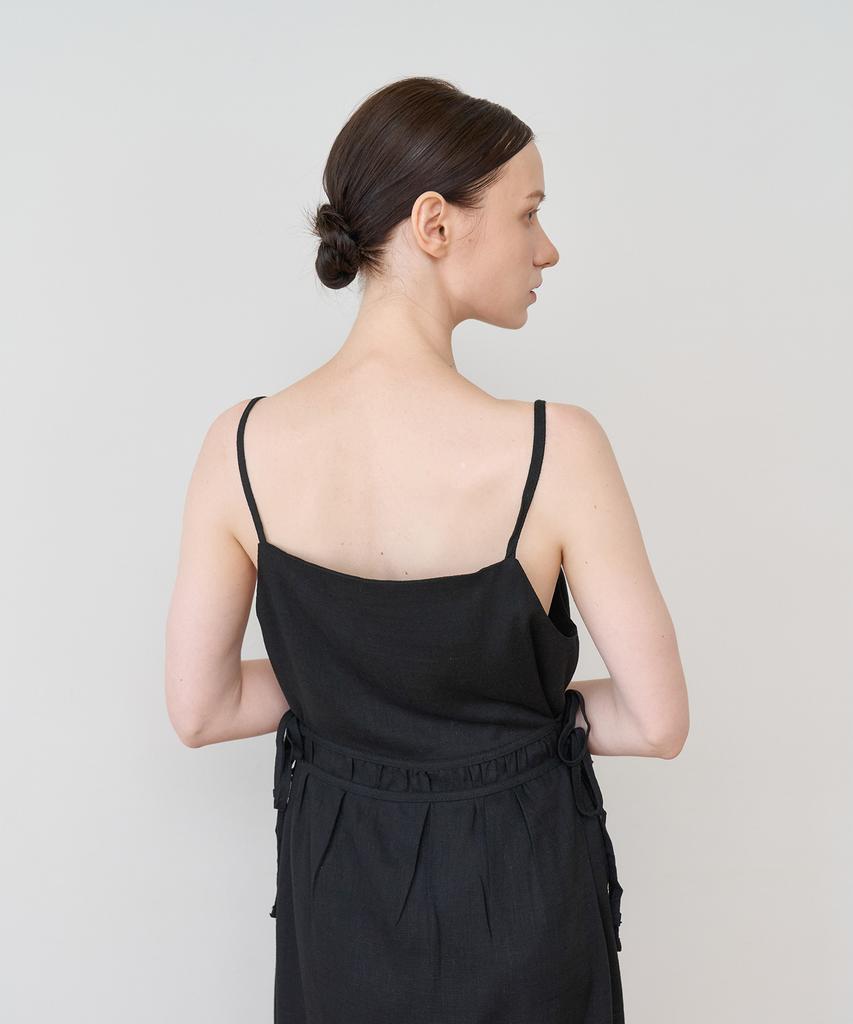 Bye Bye Seop String Slip Dress Black [T42]