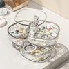 1pc Rotating Jewelry Box, Transparent Tape Partition High-end Exquisite, Earrings, Hair Clips, Ring Sorting