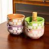Checkered Sakura Pattern Matcha Whisk Stand Ceramic Green Tea Maker Cup  for Tea Set Accessories