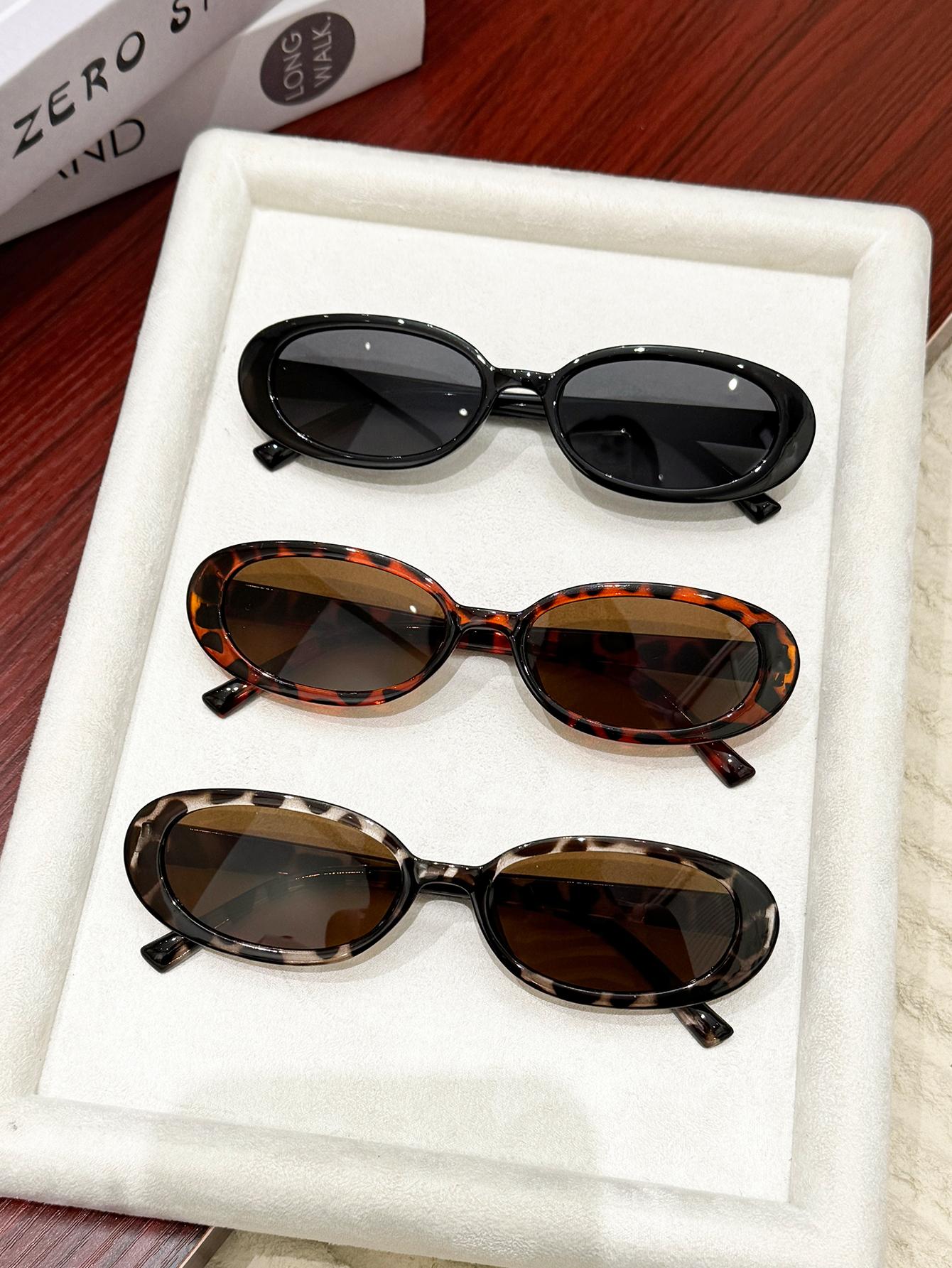 

3PCS Classic Retro Fashion Oval Small Frame Set Sunglasses Fashion Women Sunglasses