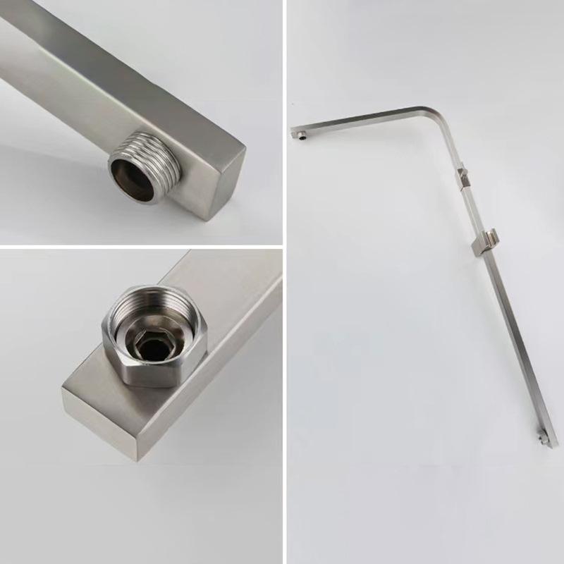 Nickel/Black304 Stainless Steel Rain Shower Set Multi-function Water Three Speed Shower Square Top Spray Hot And Cold Shower Tap