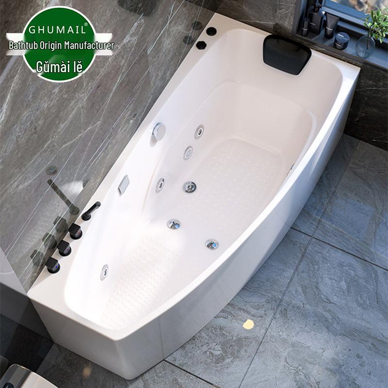 Compact Acrylic Bubble Massage Bathtub: 1.2 to 1.7m, Ideal for Small Apartments, with Constant Temperature Feature