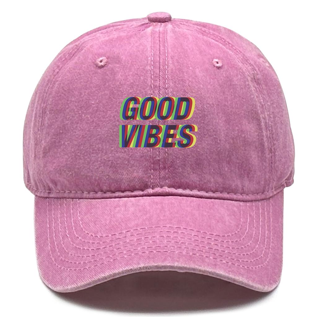 Unisex Baseball Caps "GOOD VIBES" Trucker Cap Casual Fashion Adjustable Baseball Hat Ideal Choice For Gifts One Size Fits All