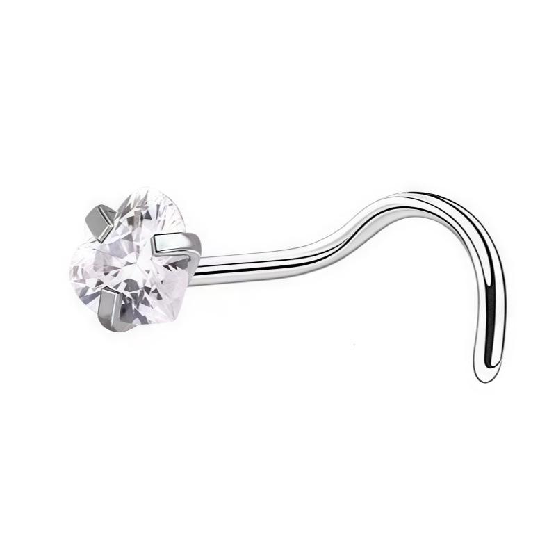 

European & American Popular L-Shaped Zircon Nose Studs & Earrings