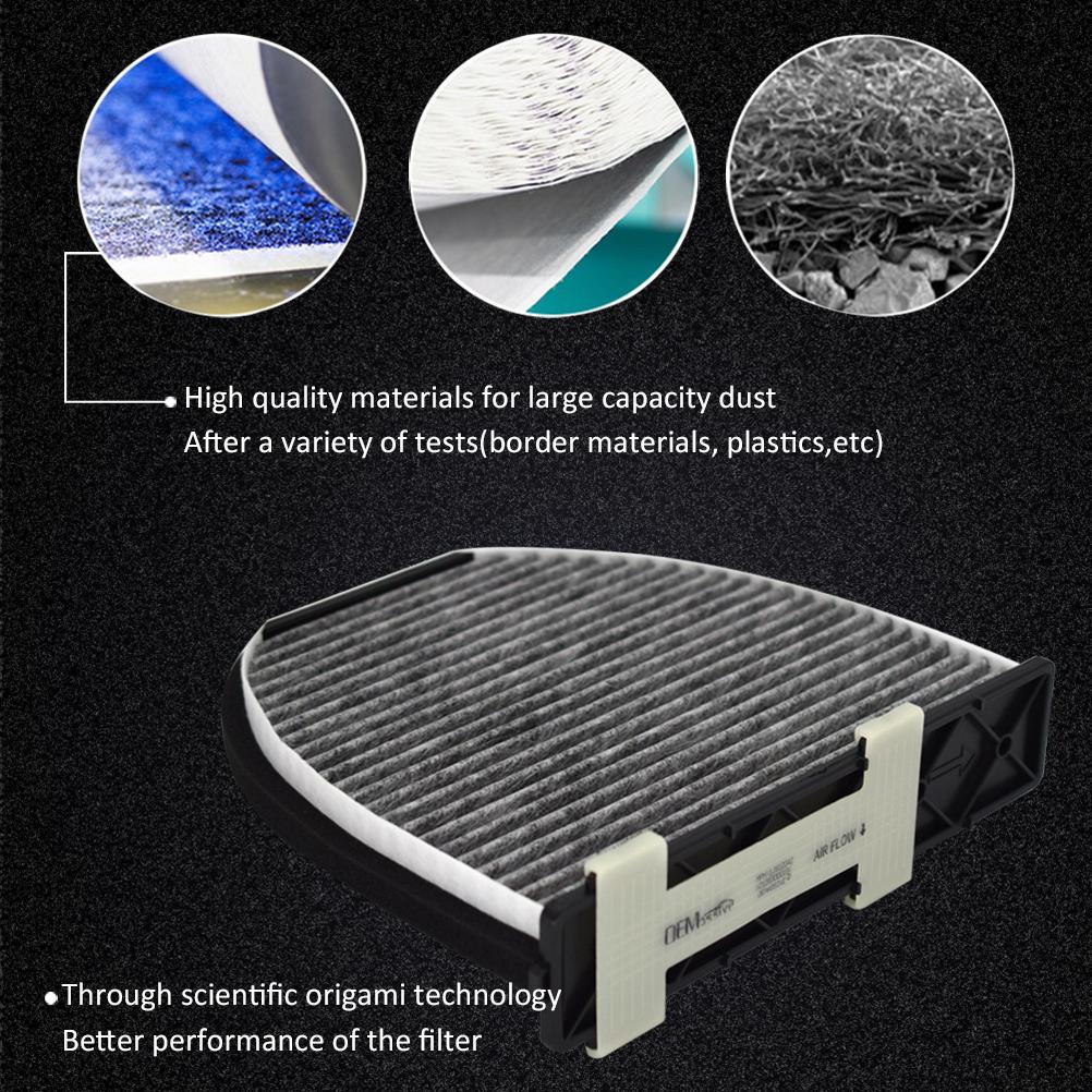 For Mercedes-Benz C-CLASS W204 E-CLASS W212 CLS C218 AMG GT C190 Pollen Cabin Air Conditioning A/C Filter 2128300018