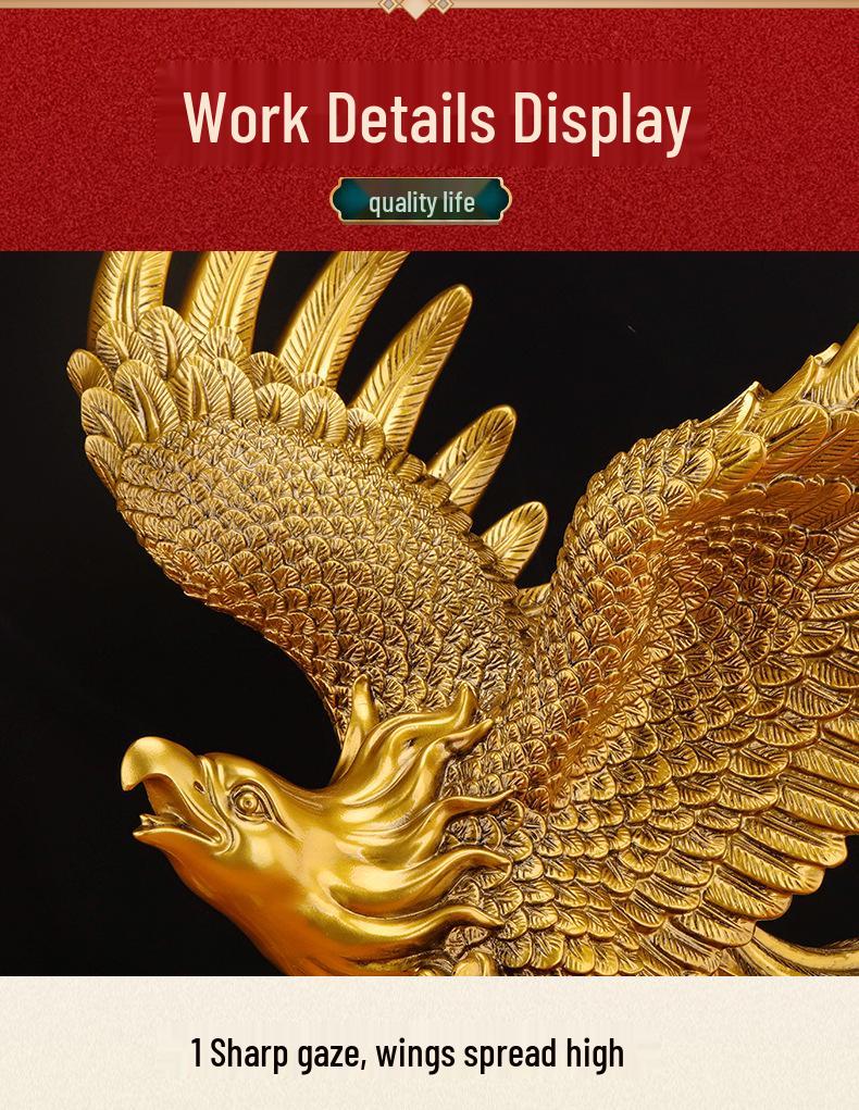 Grand Vision Eagle Figurine: Wealth & Prosperity Décor for Living Room, TV Stand, or Desk—Ideal for Housewarming and Company Celebrations