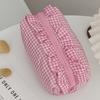 Plaid Quilted Makeup Bag, Large Capacity Portable Travel Toiletry Pouch