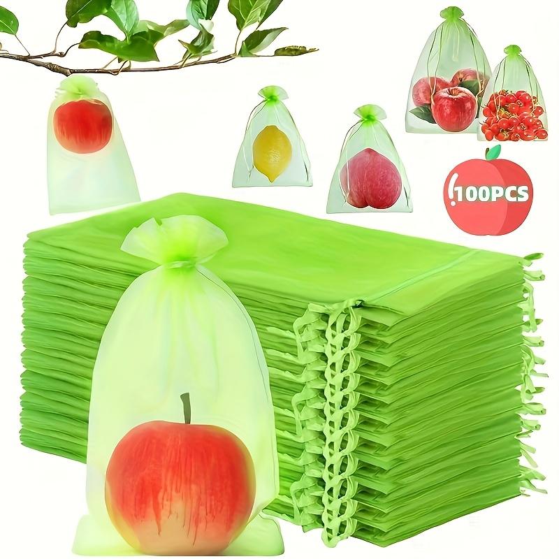 100Pcs Green protective bag with zipper,fruit trees, transparent mesh barrier for plants, perfect for gardening and pest control