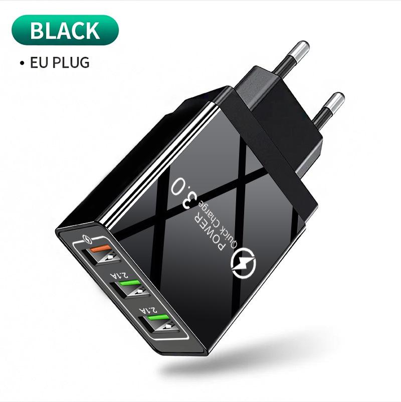 PD33W GaN QC3.0 Multi-Port Fast Charger, European Standard, 9V/12V Compatibility.