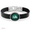Aries Gemini Cancer Leo Virgo Libra Scorpio Sagittarius Capricorn Aquarius Pisces Zodiac Sign Horoscope Genuine Leather Bracelet