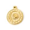 2 PCs 304 Stainless Steel Charms 18K Real Gold Plated Sun Moon Cross Heart Pendants For DIY Necklace Jewelry Making Findings