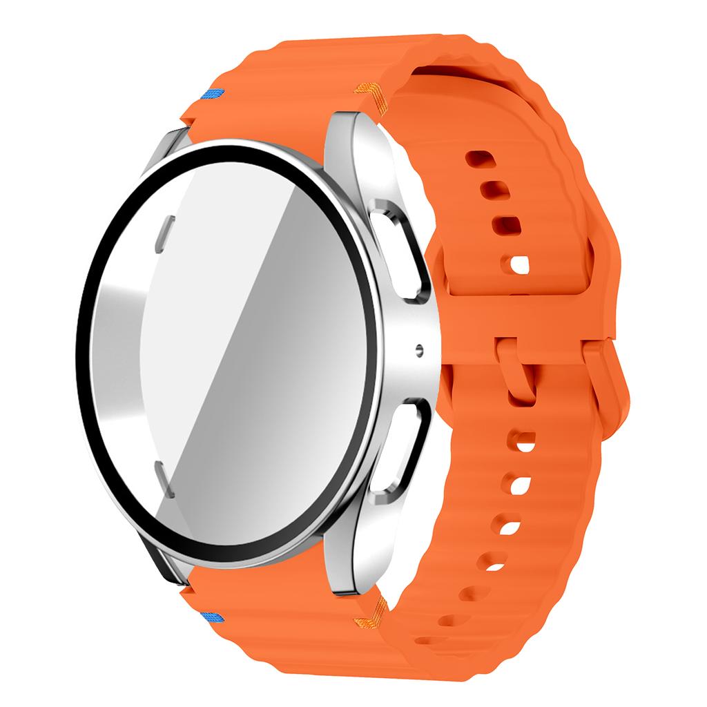 Silicone Strap for Samsung Watch 7 6 5 4 40mm 44mm 5Pro 45mm Band With Case Screen Protector Bumper cover for Wrist Accessories