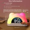 USB Plug-in Digital Alarm Clock with RGB Mood Light 2 Alarm Night Mode Snooze 12/24H USB Output Port Wake-up LED Table Clock