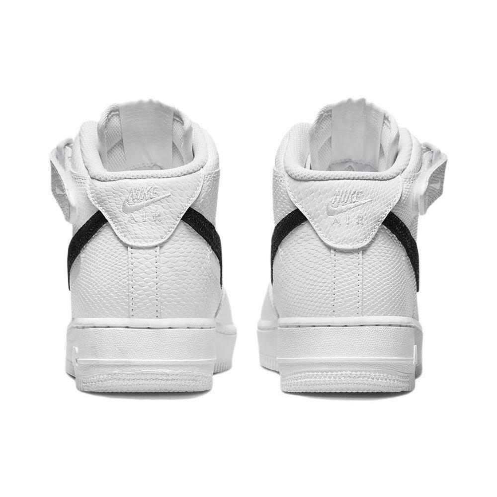 Nike Air Force 1 07 Mid White Snakeskin Women Sneakers Black DZ5211-100