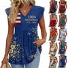 Womens Tops Fashionable V-neck Ruffled Sleeve Short-sleeved T-shirt Business Blouses
