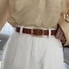 Soft Minimalist Chic Leather Waist Belt For Women In Black And Tan Color Options