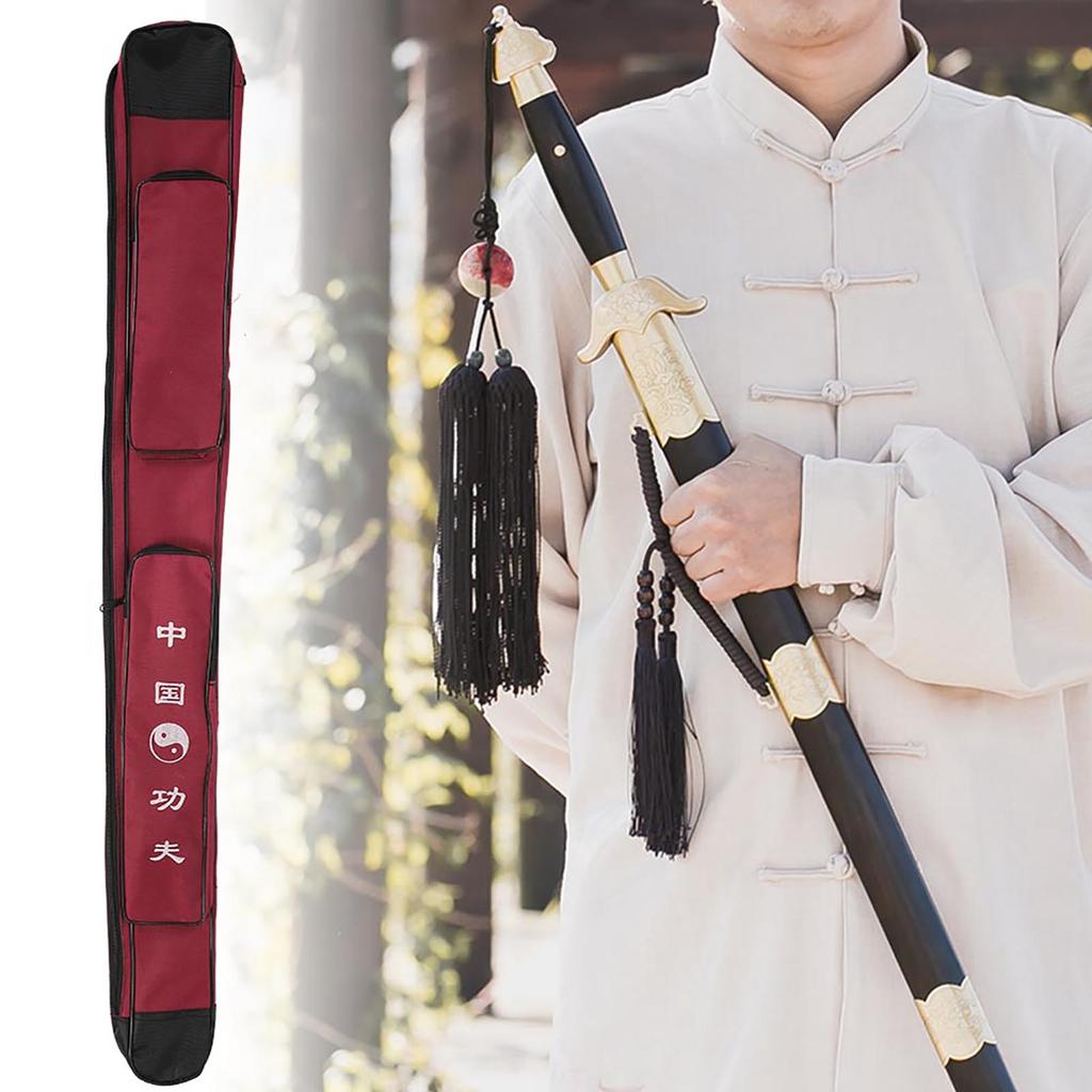 Chinese Martial Arts Thick Canvas Single Layer Sword Multifunction Shoulder Carry Bag(Blue)