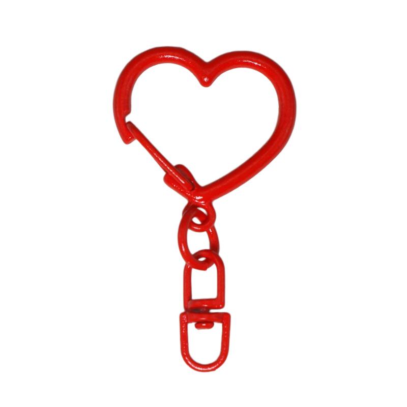 Heart-Shaped Painted Keychain - Handmade DIY Jewelry & Bag Pendant with Perler Beads.