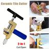 2 In 1 Manual Glass Ceramic Cutter With Precision Diamond Blade, Ergonomic Handle, Safety Lock, Extra Blades And Tips For DIY Tile Installation Work