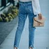 Spring 2022 Womens Fashion High Waist Y2k Women's Skinny Ripped Jeans Baggy Woman Denim Capris Pants Jean Mom Jeans Trousers