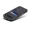 DENIOR For iPhone Air Case Dual Card Slots PU Leather + TPU + PC Phone Cover