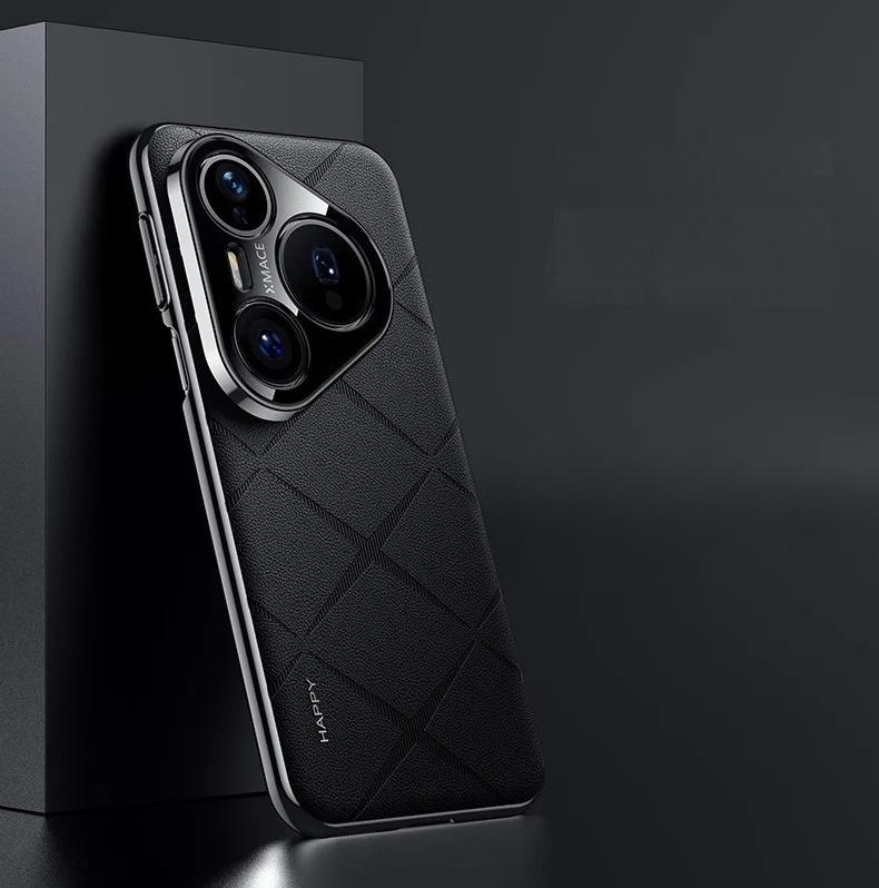 

Роскошный кожаный чехол для телефона Huawei Pura 80 Ultra с гальваническим покрытием для защиты объектива камеры, жесткий чехол-накладка для Pura 80 Pro Plus Funda for Pura 80 Pro чёрный