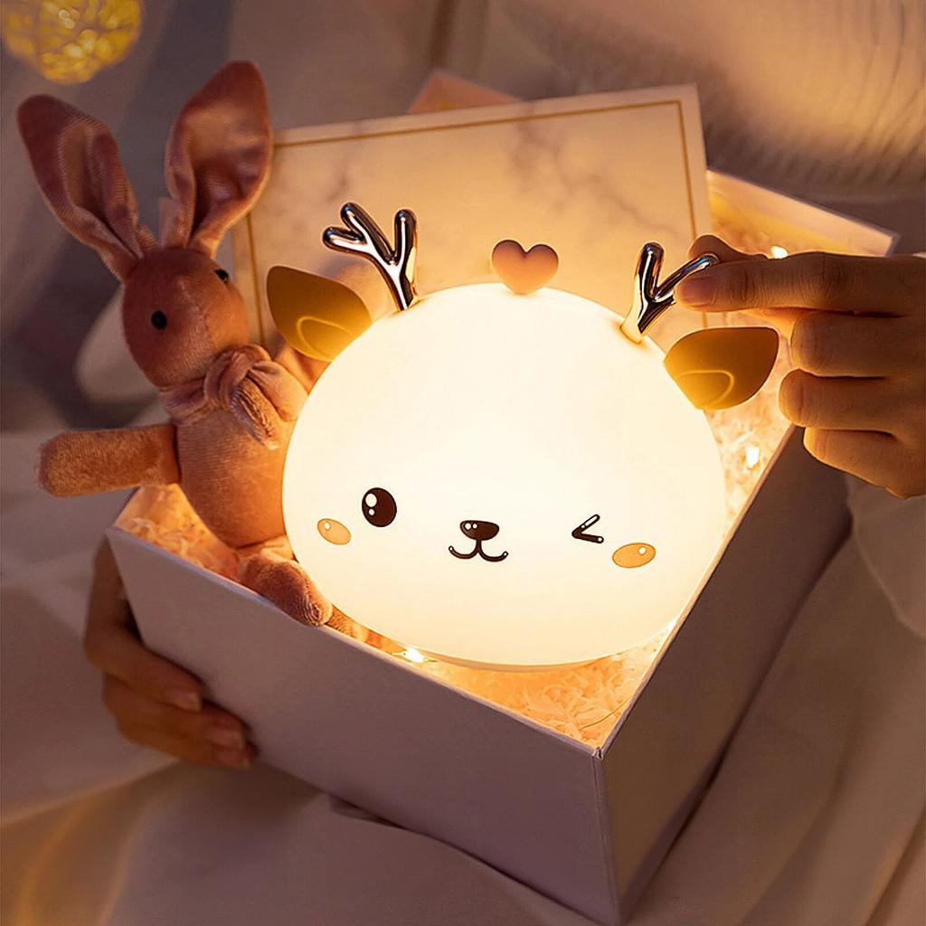 Silicone Deer Led Rgb Night Lamp