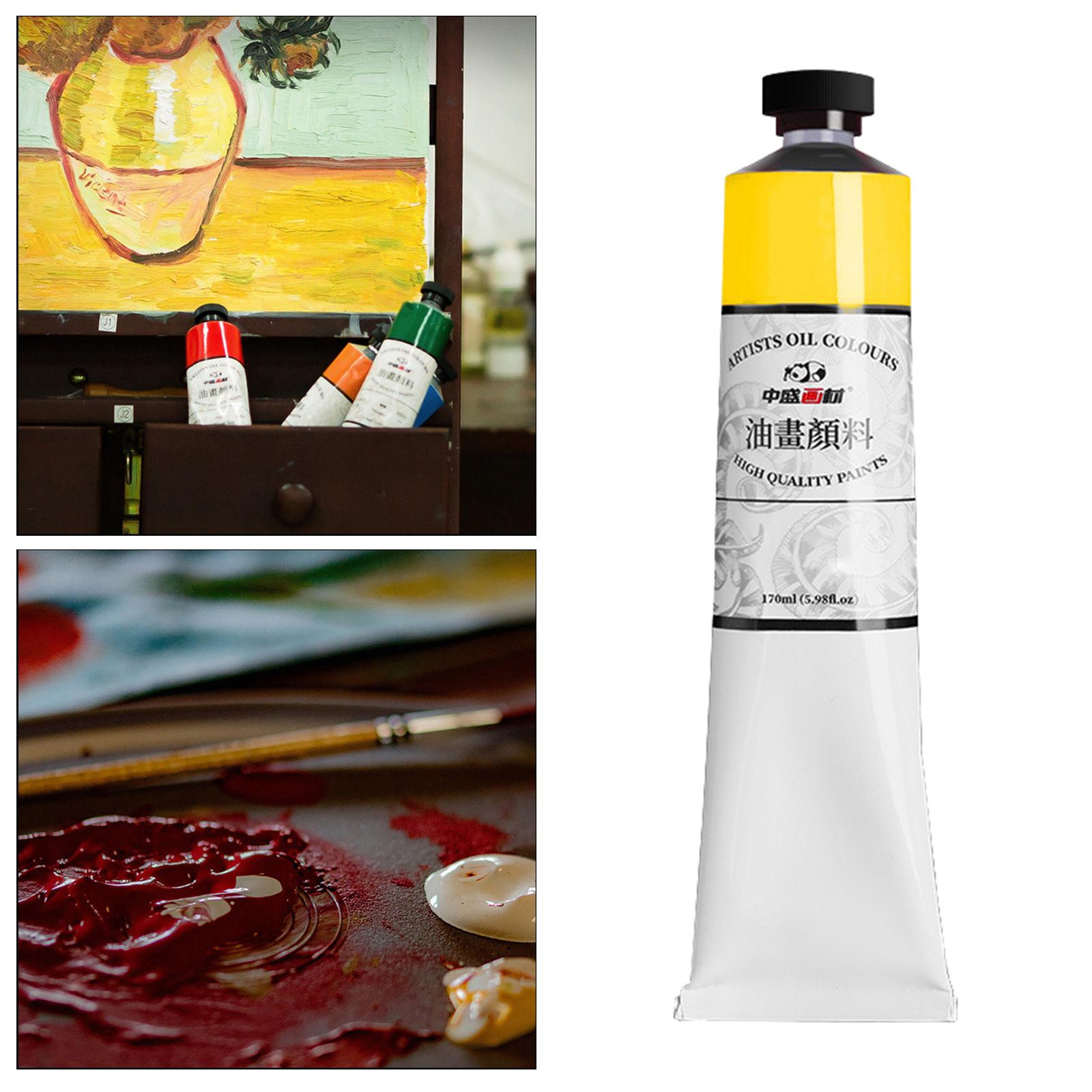 

Paint in Large 170ml Tube Professional Oil Based Paint with High Saturation - Rich Vivid Colors for Artists, Students, Beginners жёлтый