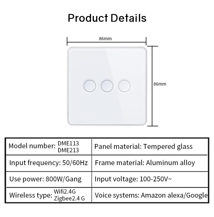 US and European Standard Concave Button Wall Switches (White,86mm*86 mm&Eu Standard) белый