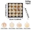 Holiday Display Baubles, 16 Count, 7.5 Cm Textured Tree Set with Light-Catching Finish for Window, Shelf, and Party Use