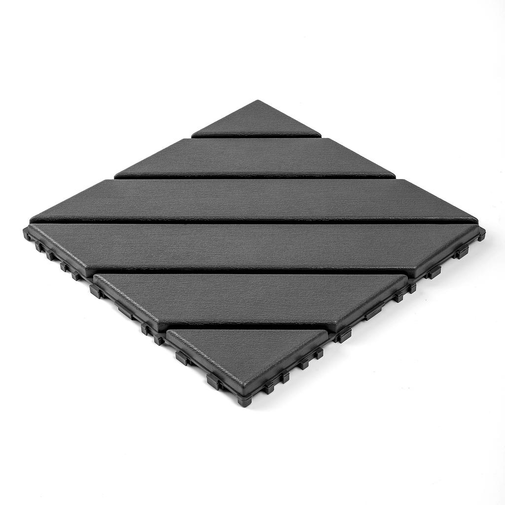 Plastic Interlocking Deck Tiles,44Pack,12"x12" Square Waterproof Outdoor All Weather Use, Outdoor and Indoor Poolside Balcony Backyard, Dark Grey