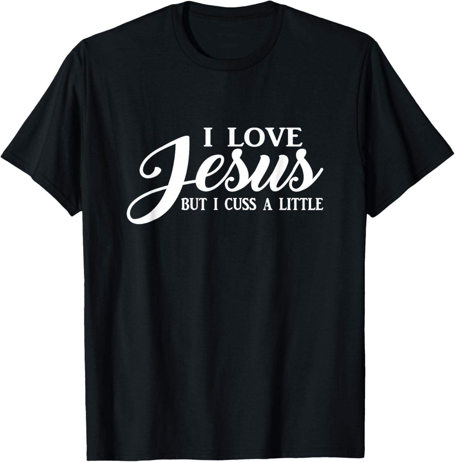 I Love Jesus but I Cuss a Little T shirt Men Youth T-Shirt XXL