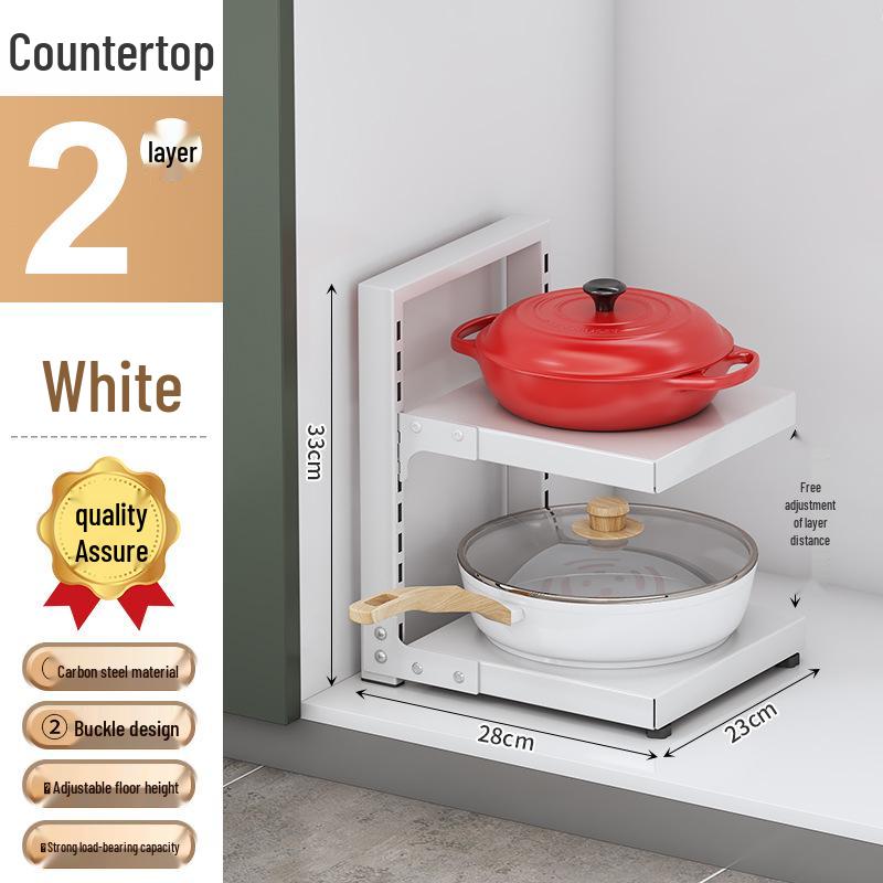 Vícevrstvý organizér na hrnce pod dřez pro skříňku, úložný prostor na nádobí