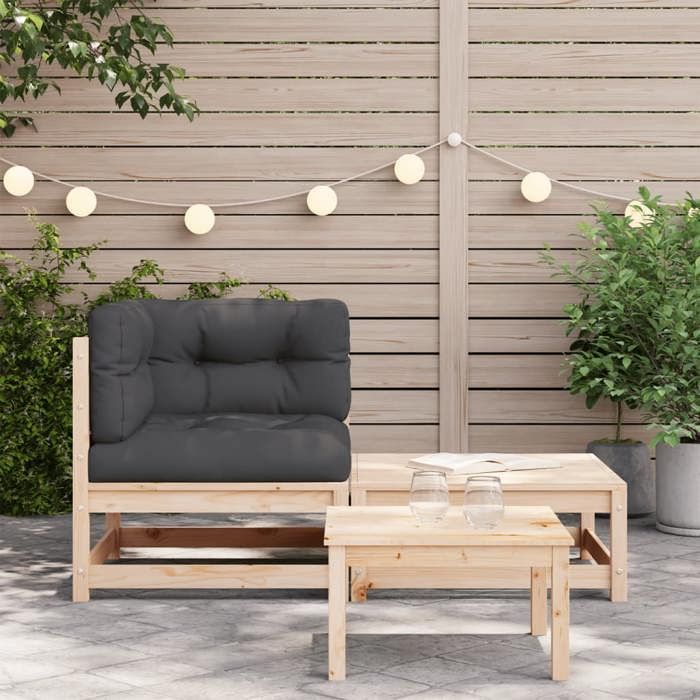 VidaXL Garden Corner Sofa with Cushions and Footrest, Seat with Backrest, Patio Terrace Backyard Furniture 838109
